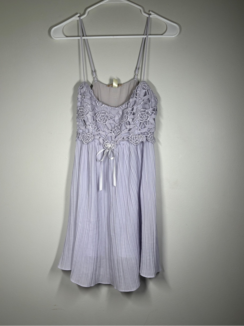 Flora Nikrooz Lavender Pleated Lingerie Nightgown Cami Dress